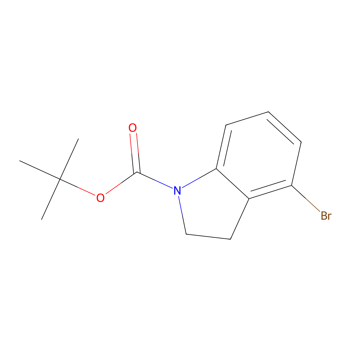 tert-Butyl 4-bromoindoline-1-carboxylate molecular structure, CAS 885272-46-8