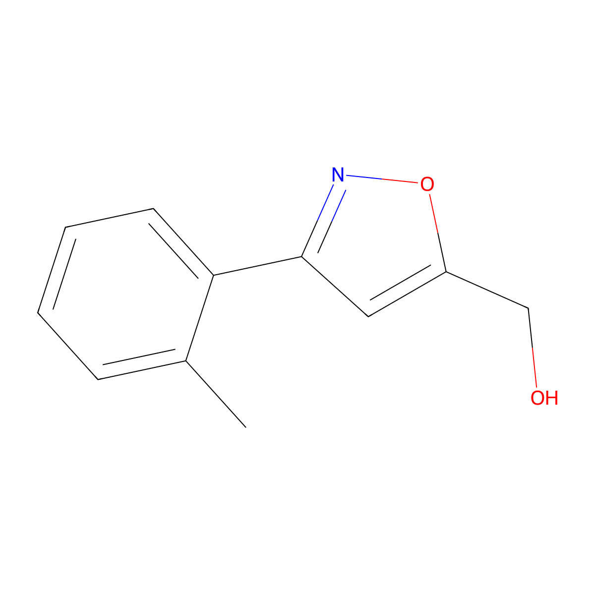 (3-(o-Tolyl)isoxazol-5-yl)methanol molecular structure, CAS 885273-56-3