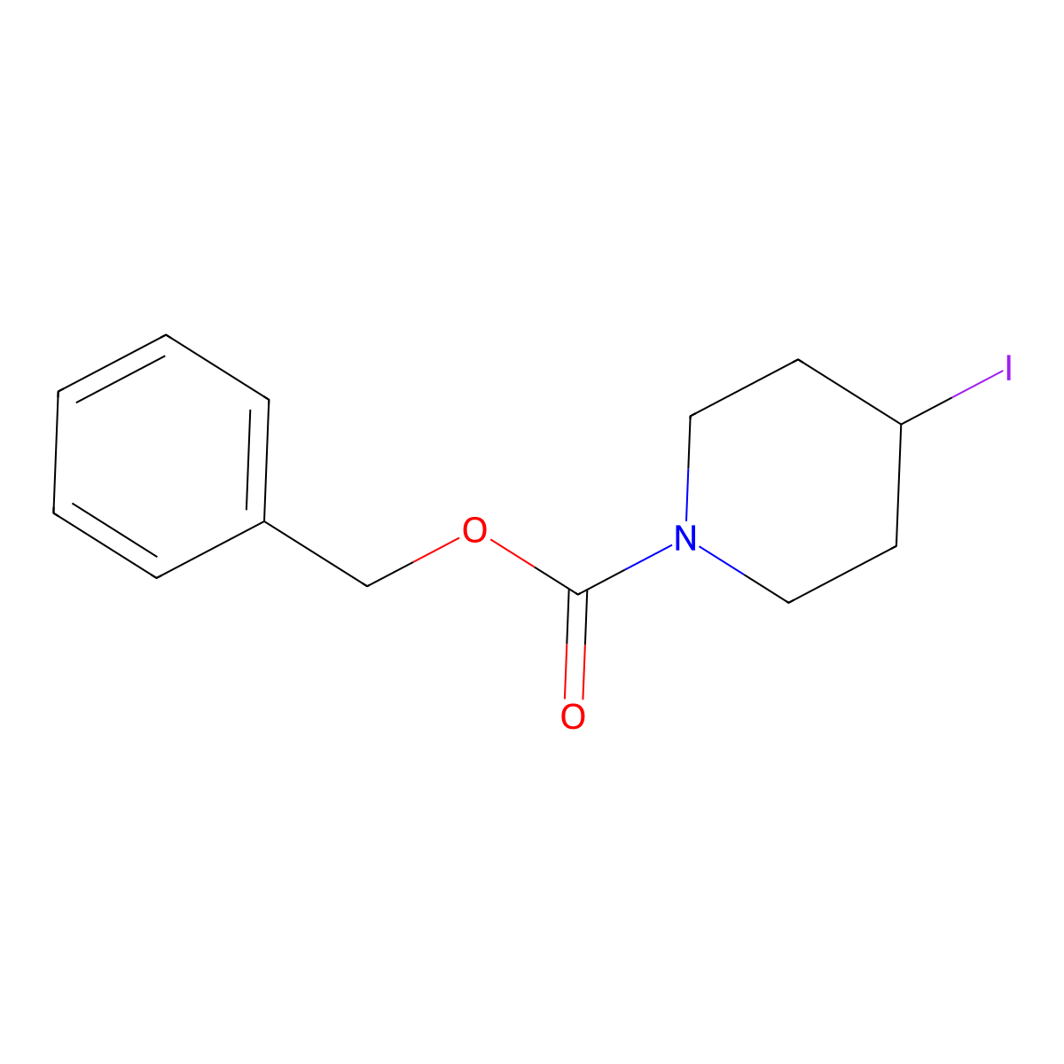 Benzyl 4-iodopiperidine-1-carboxylate molecular structure, CAS 885275-00-3