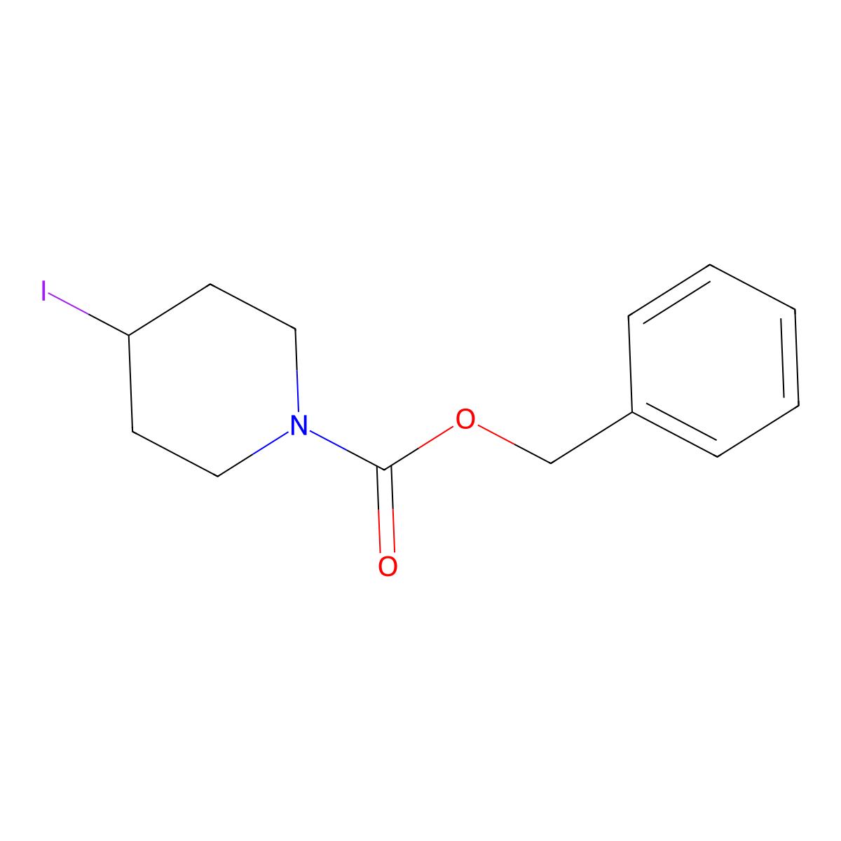 Benzyl 4-iodopiperidine-1-carboxylate molecular structure, CAS 885275-00-3