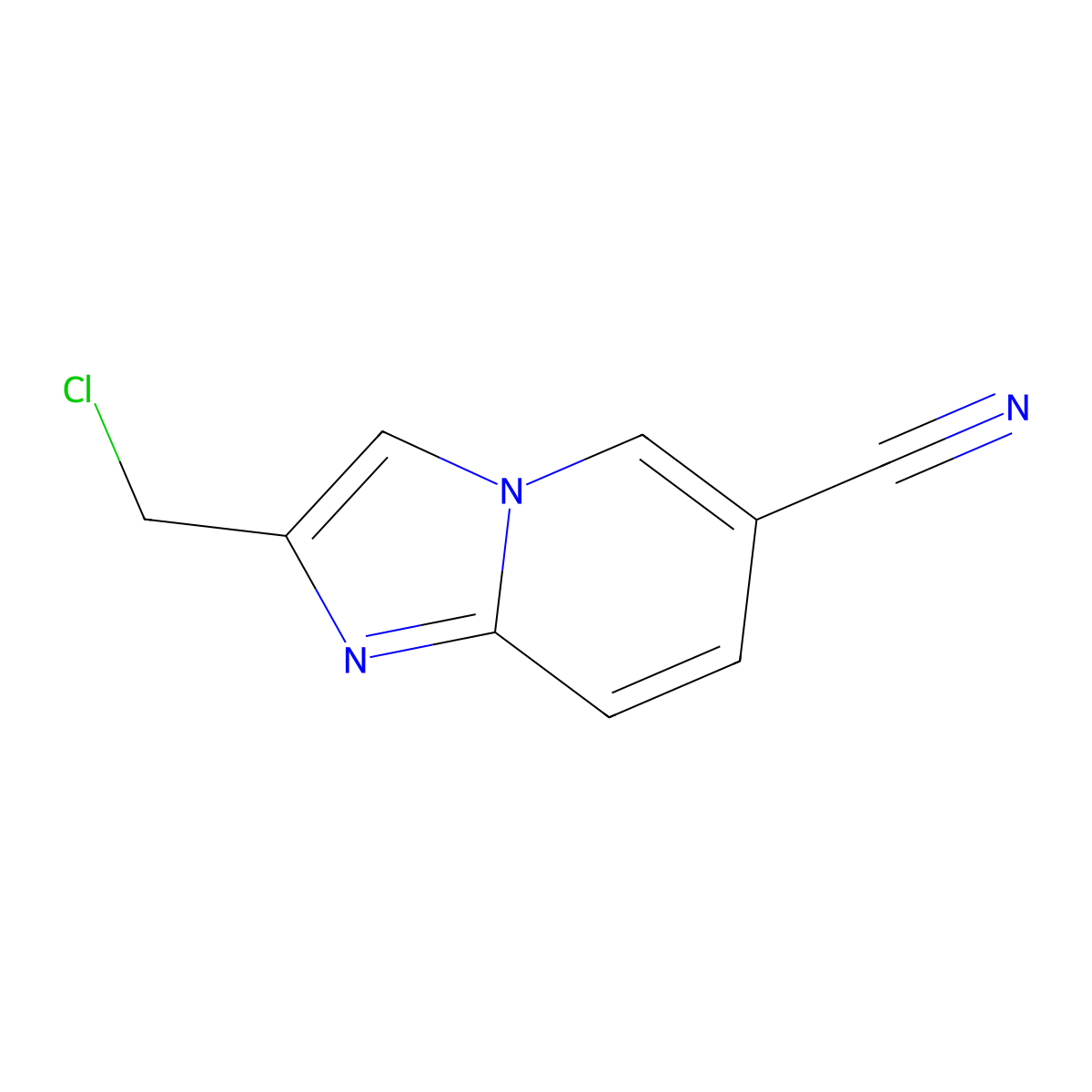 2-(Chloromethyl)imidazo[1,2-a]pyridine-6-carbonitrile molecular structure, CAS 885275-72-9