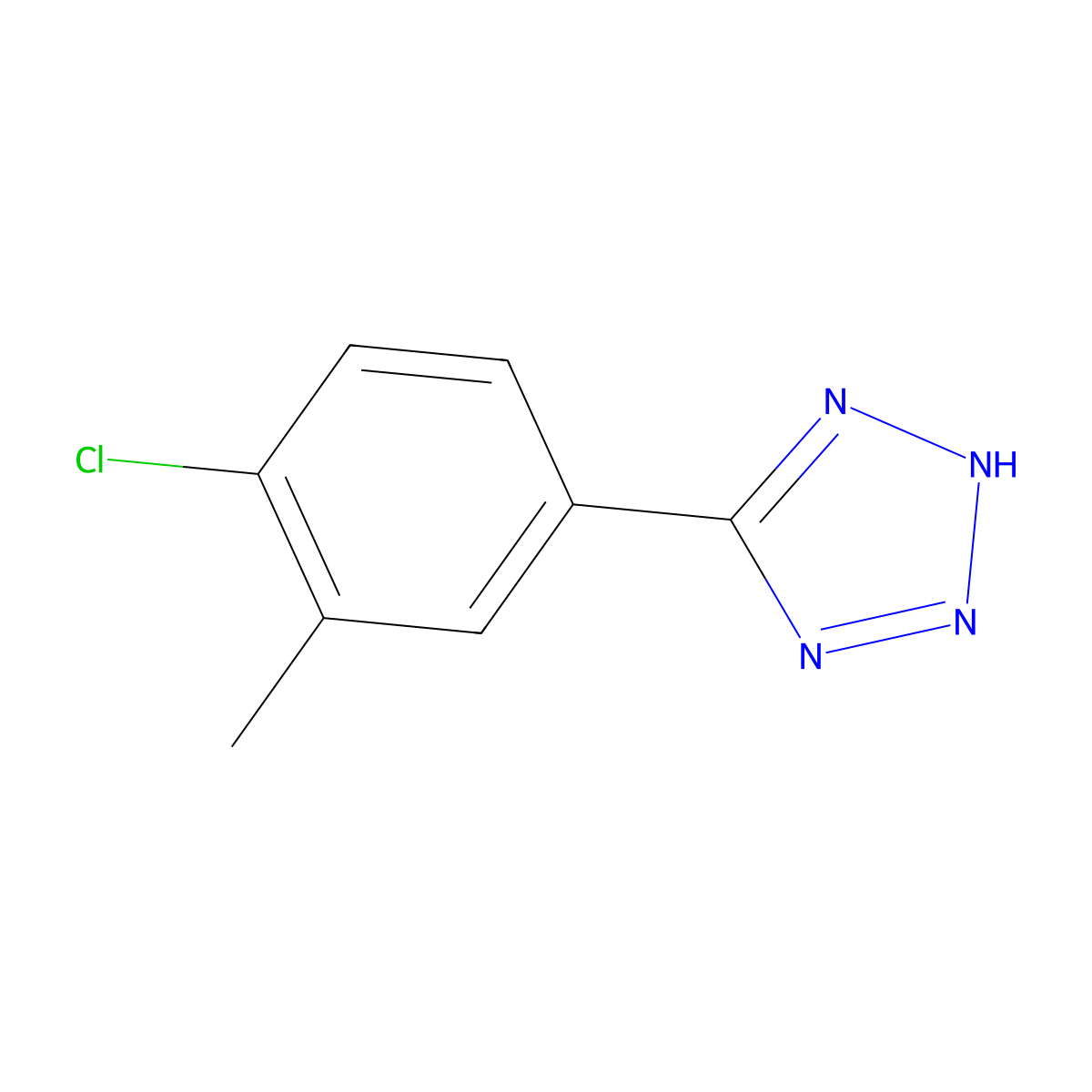 5-(4-chloro-3-methylphenyl)-2H-tetrazole molecular structure, CAS 885278-43-3