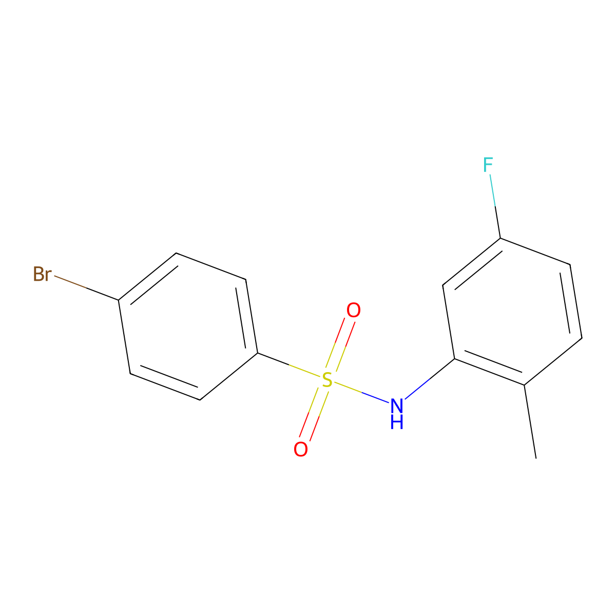 4-bromo-N-(5-fluoro-2-methylphenyl)benzenesulfonamide molecular structure, CAS 885396-64-5