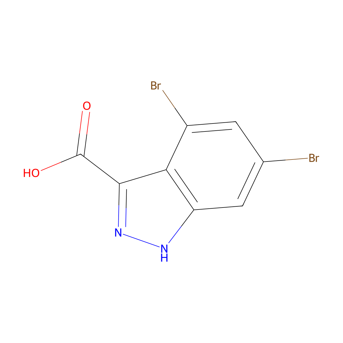 4,6-Dibromo-1H-indazole-3-carboxylic acid molecular structure, CAS 885518-30-9