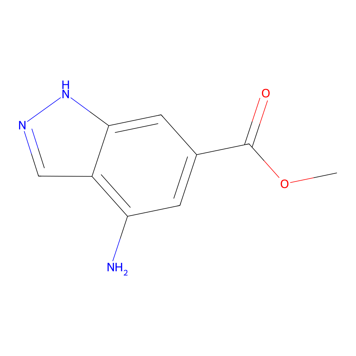 Methyl 4-amino-1H-indazole-6-carboxylate molecular structure, CAS 885518-51-4