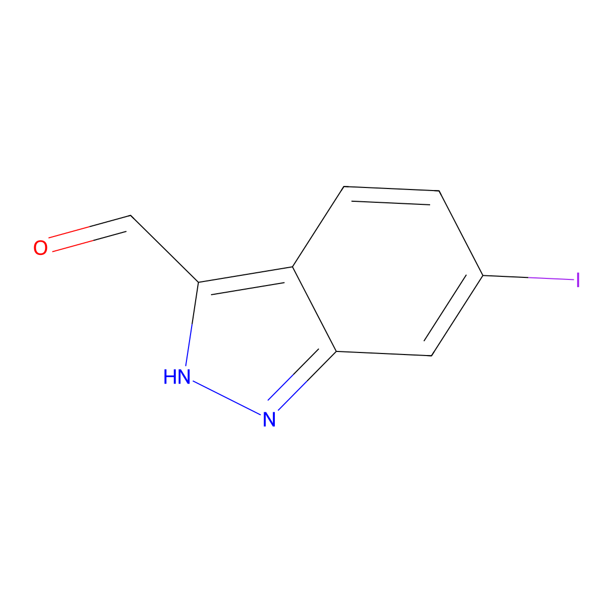 6-iodo-1H-indazole-3-carbaldehyde molecular structure, CAS 885518-80-9