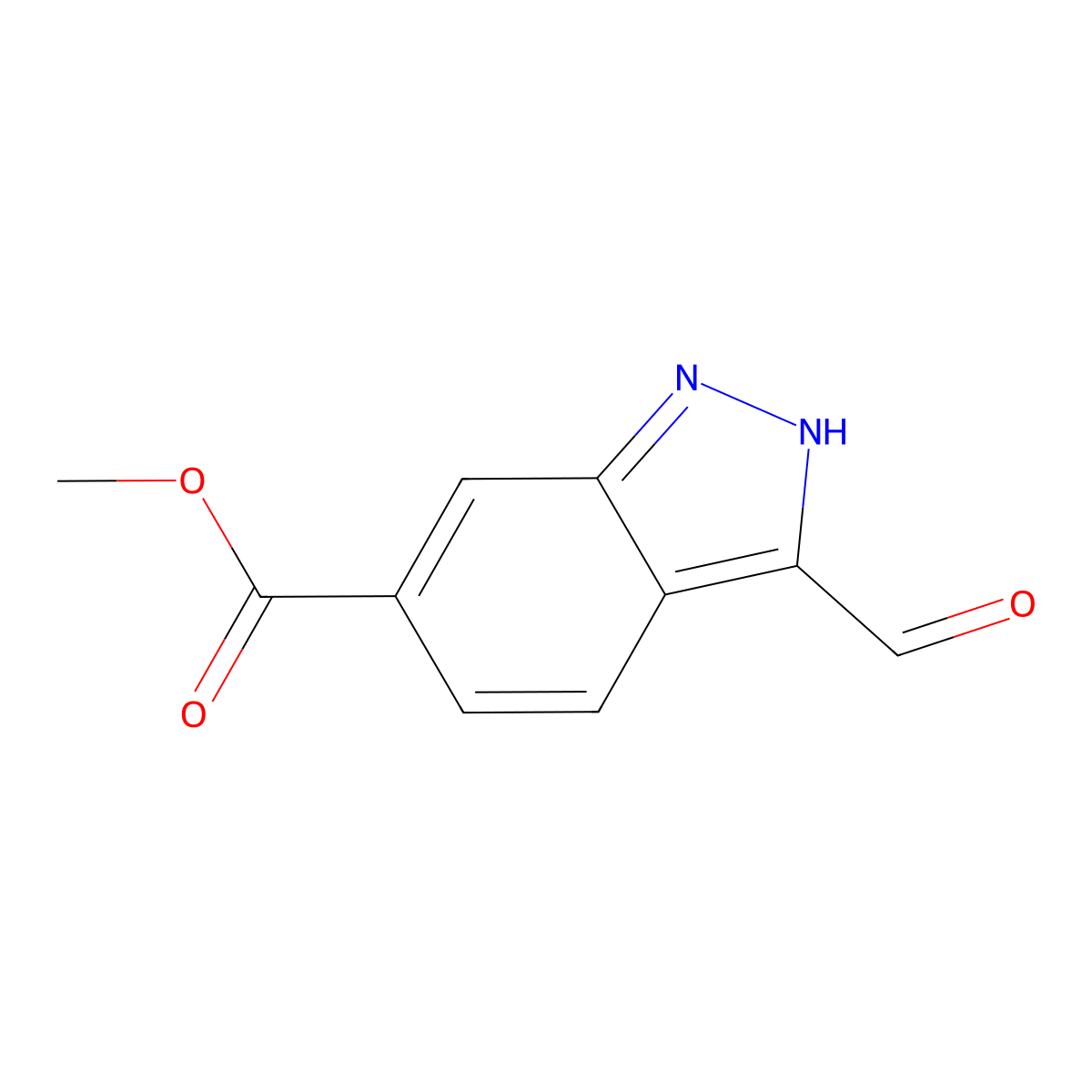 Methyl 3-formyl-1H-indazole-6-carboxylate molecular structure, CAS 885518-86-5