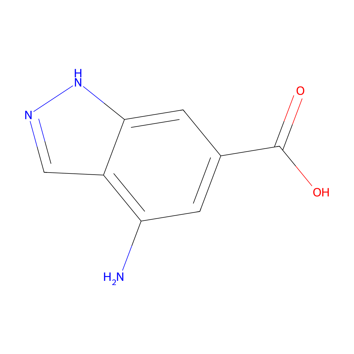 4-Amino-1H-indazole-6-carboxylic acid molecular structure, CAS 885519-89-1