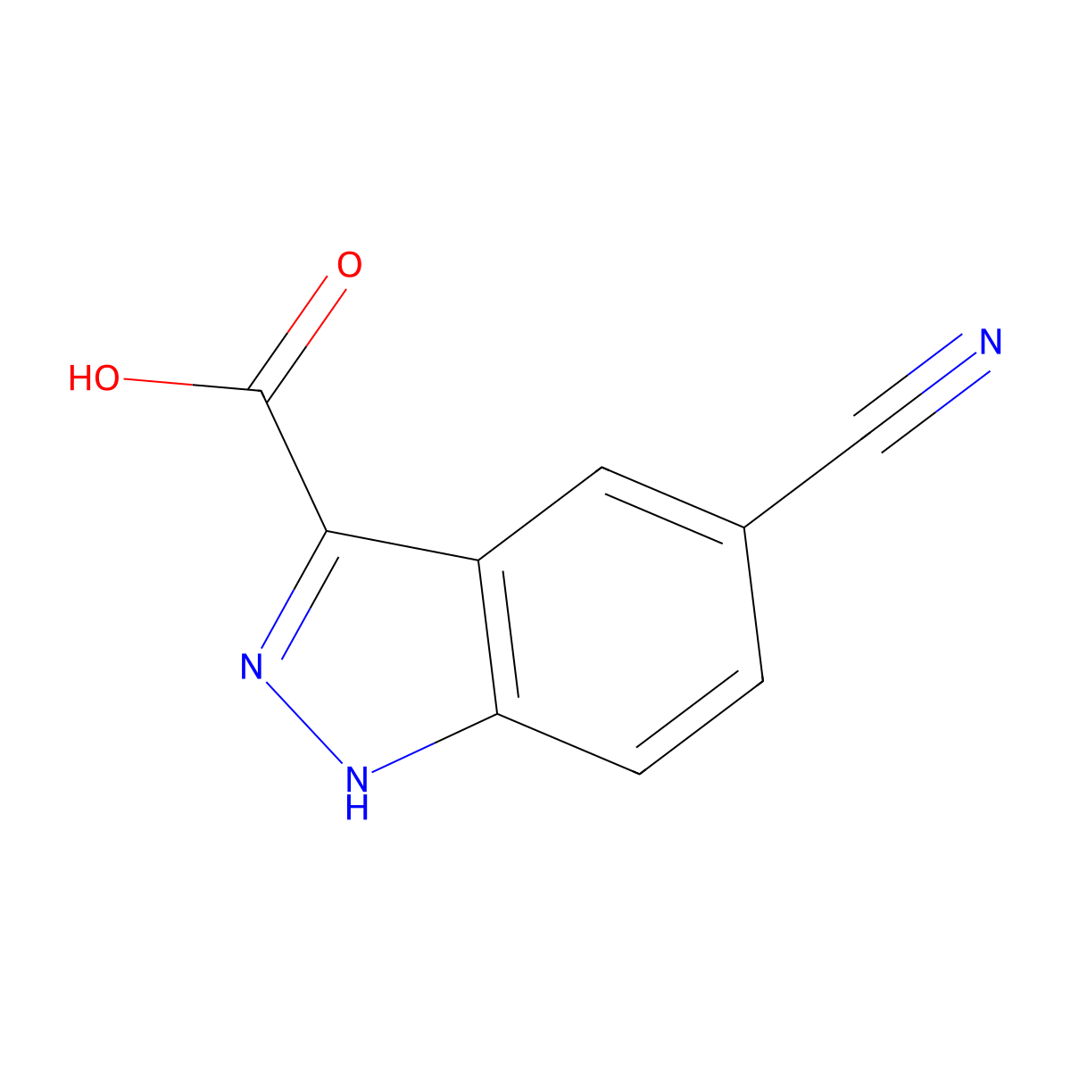 5-Cyano-1H-indazole-3-carboxylic acid molecular structure, CAS 885520-03-6