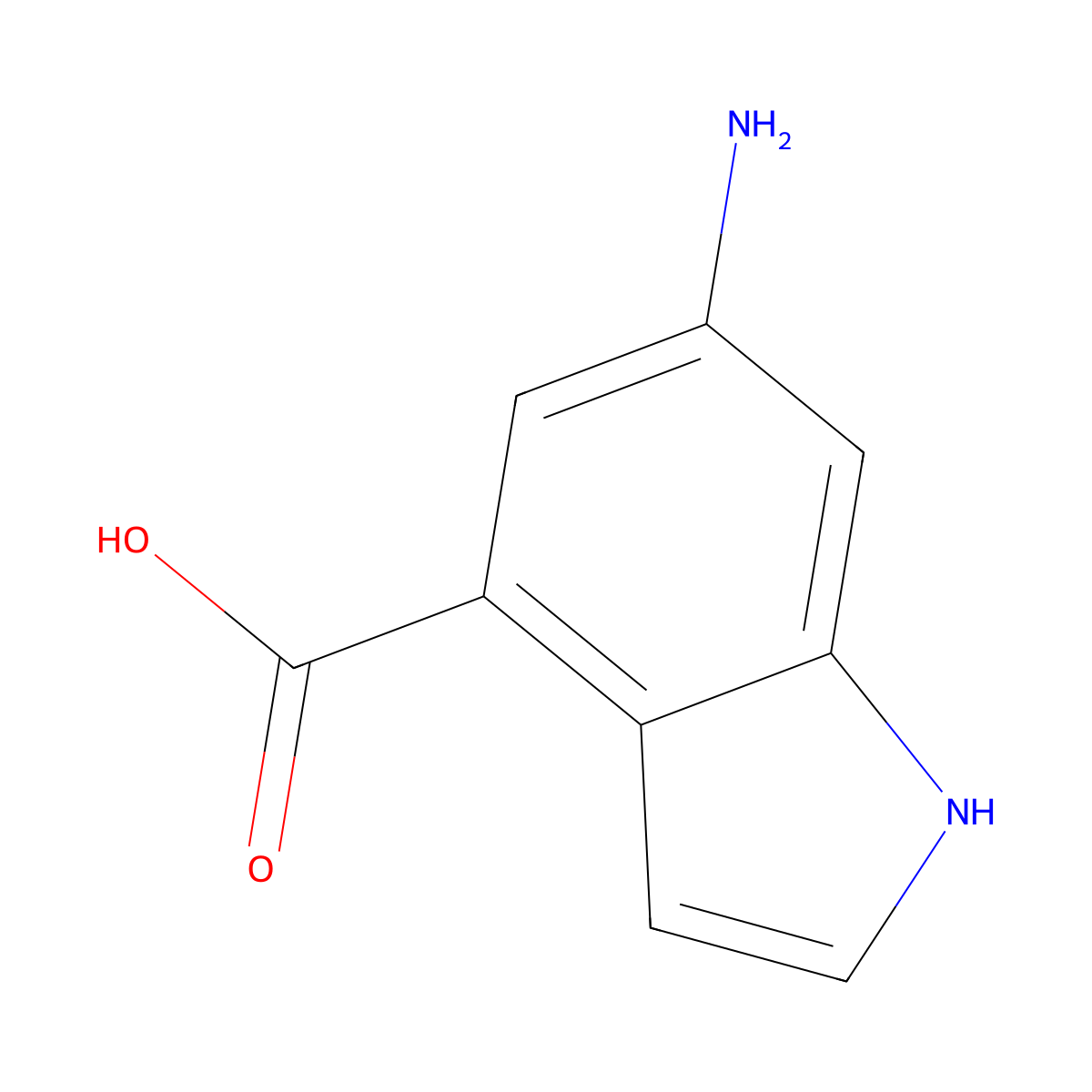 6-Amino-1H-indole-4-carboxylic acid molecular structure, CAS 885520-34-3
