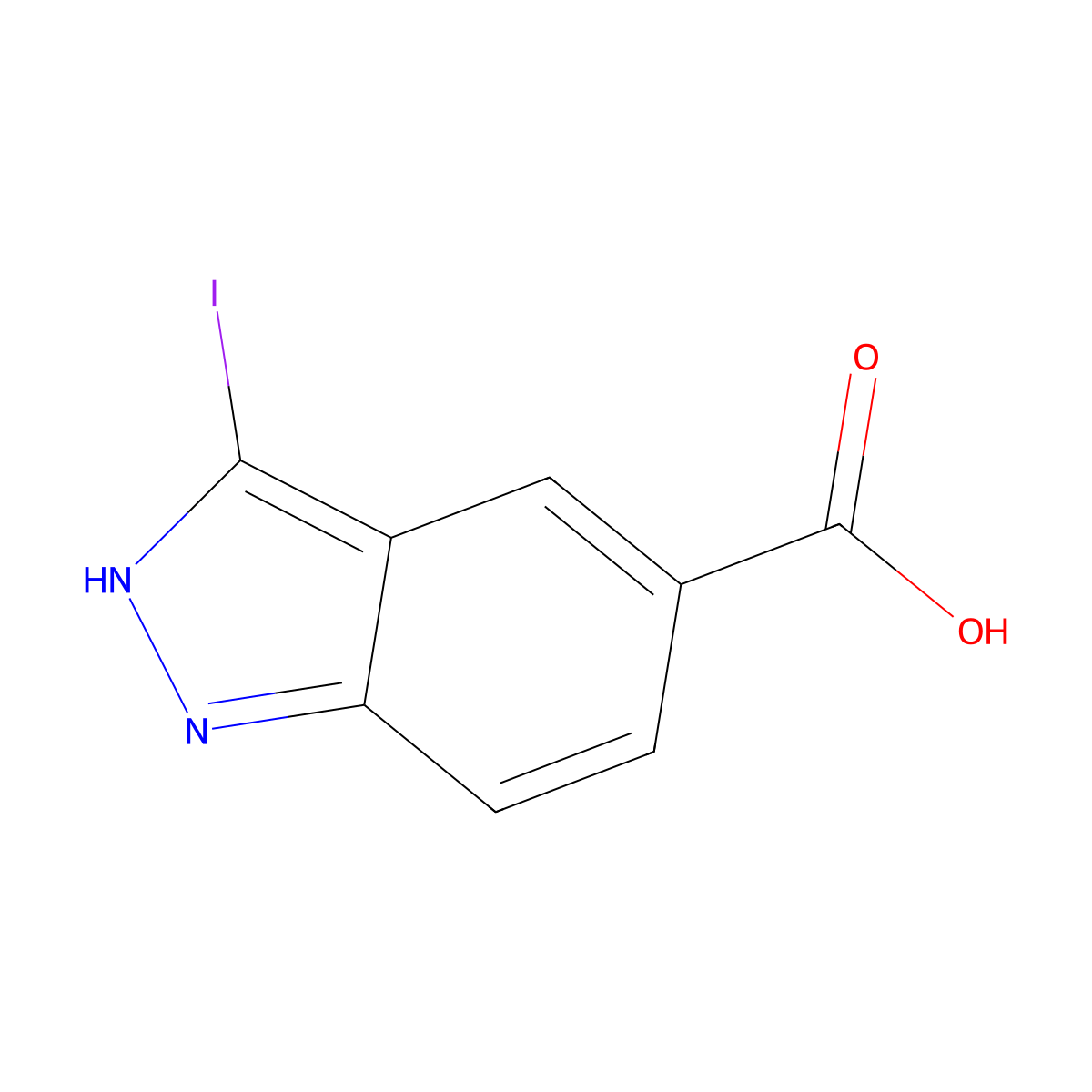 3-iodo-1H-indazole-5-carboxylic acid molecular structure, CAS 885521-46-0