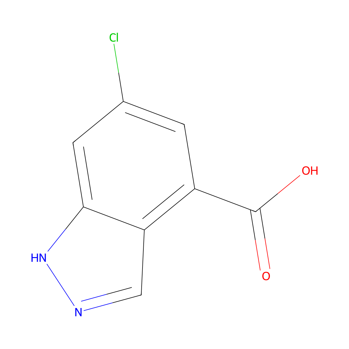 6-Chloro-1H-indazole-4-carboxylic acid molecular structure, CAS 885522-12-3
