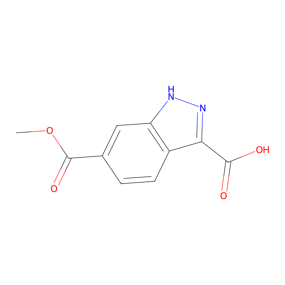 6-(Methoxycarbonyl)-1H-indazole-3-carboxylic acid molecular structure, CAS 885522-60-1