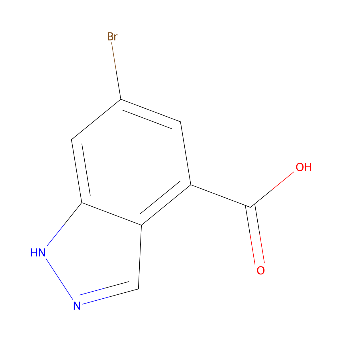 6-Bromo-1H-indazole-4-carboxylic acid molecular structure, CAS 885523-08-0