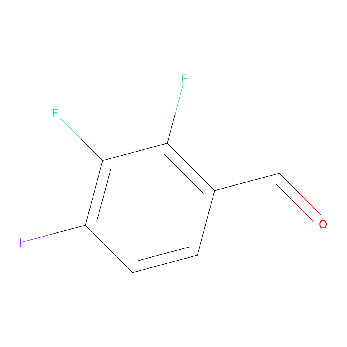 2,3-Difluoro-4-iodobenzaldehyde molecular structure, CAS 885590-99-8