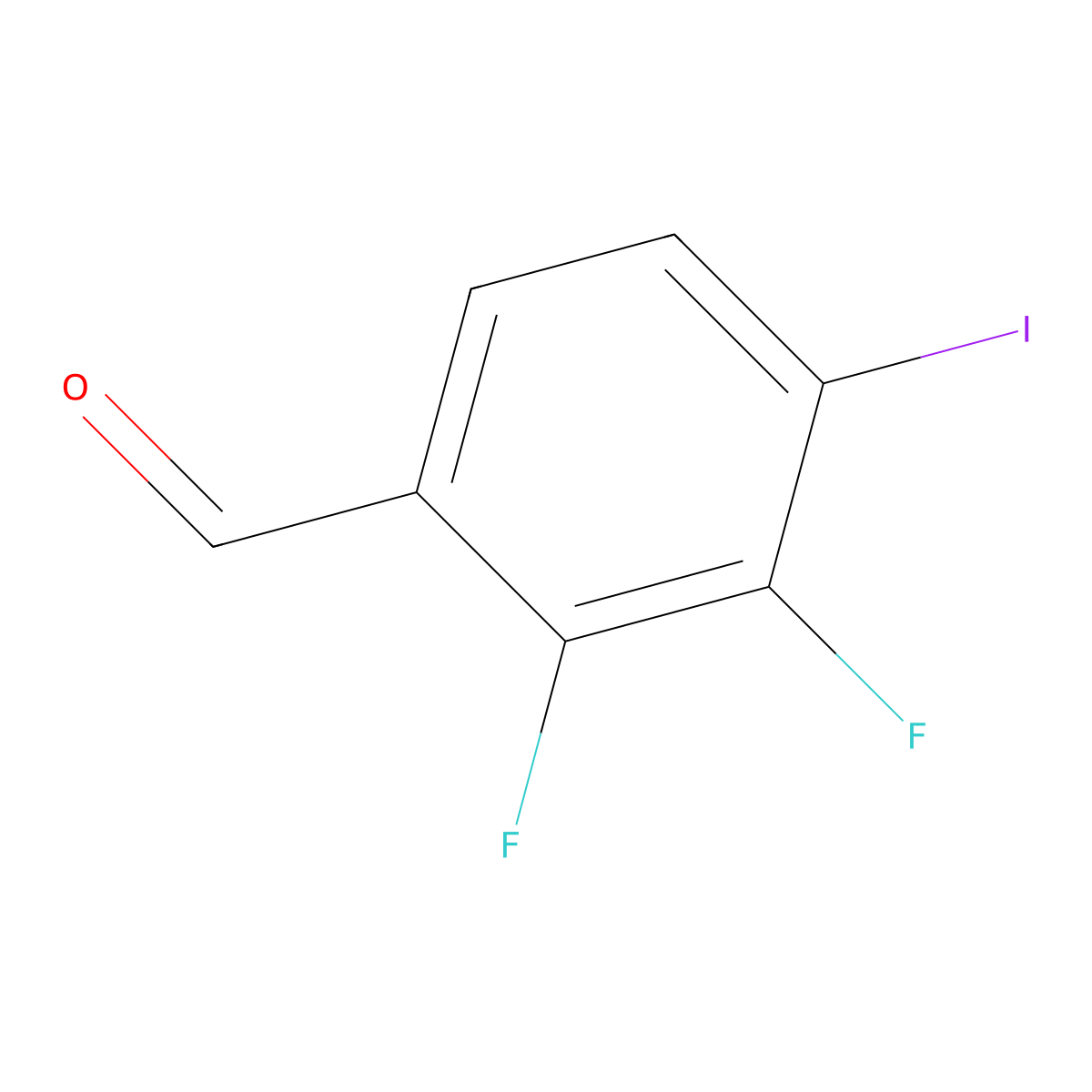 2,3-Difluoro-4-iodobenzaldehyde molecular structure, CAS 885590-99-8