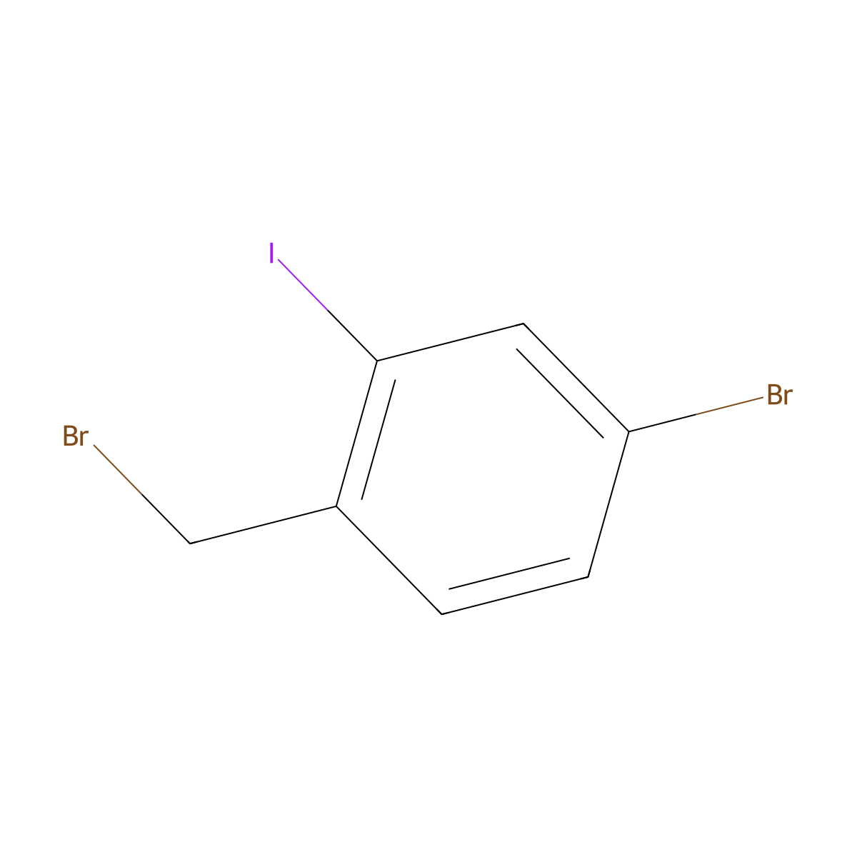 4-Bromo-1-(bromomethyl)-2-iodobenzene molecular structure, CAS 885681-96-9