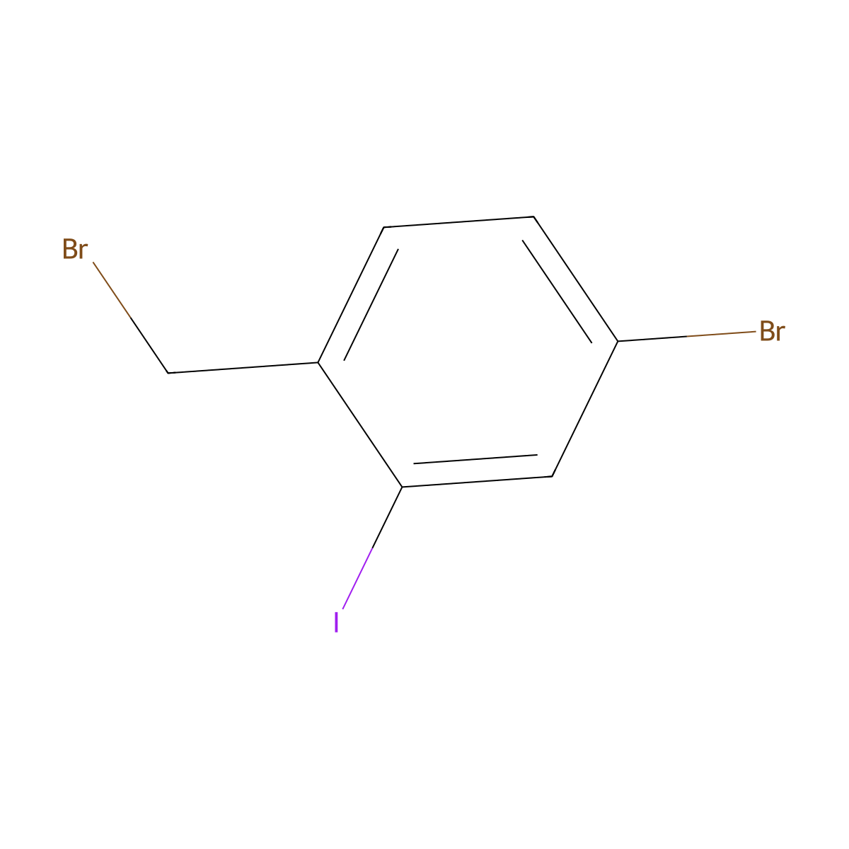 4-Bromo-1-(bromomethyl)-2-iodobenzene molecular structure, CAS 885681-96-9