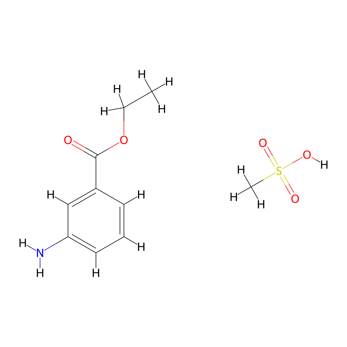 Tricaine Methanesulfonate molecular structure, CAS 886-86-2