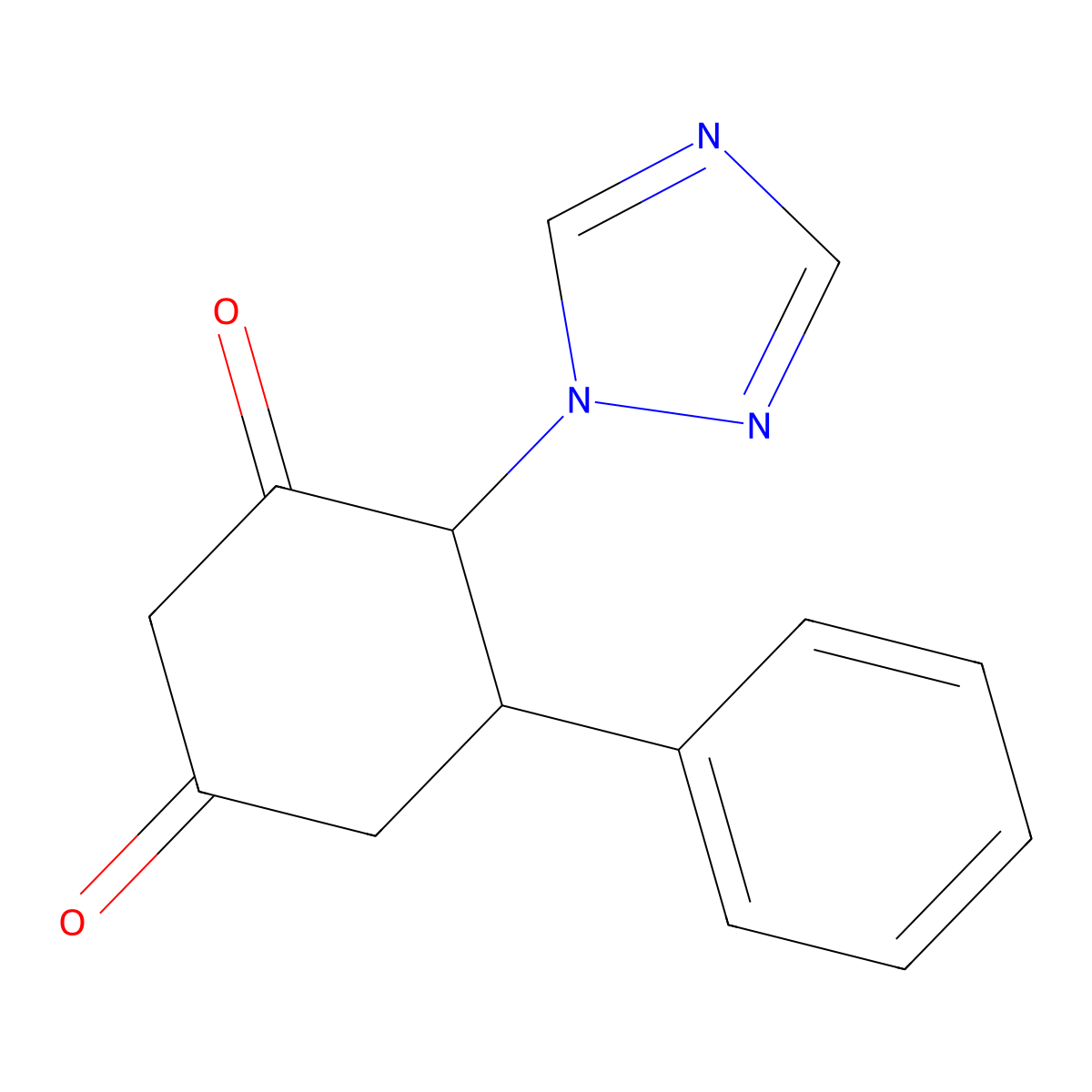 5-Phenyl-4-(1H-1,2,4-triazol-1-yl)-1,3-cyclohexanedione molecular structure, CAS 886361-84-8