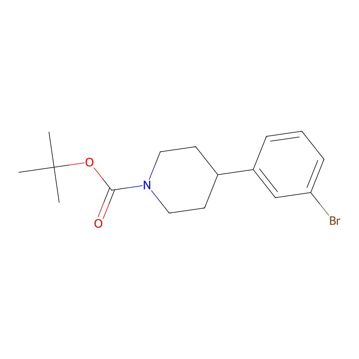 tert-Butyl 4-(3-bromophenyl)piperidine-1-carboxylate molecular structure, CAS 886362-62-5
