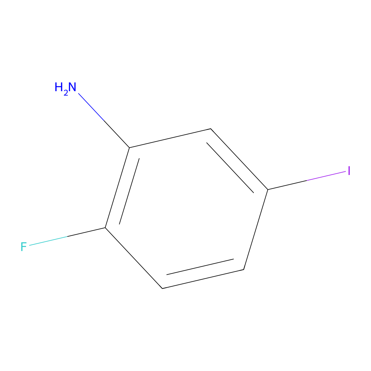 2-Fluoro-5-iodoaniline molecular structure, CAS 886362-82-9