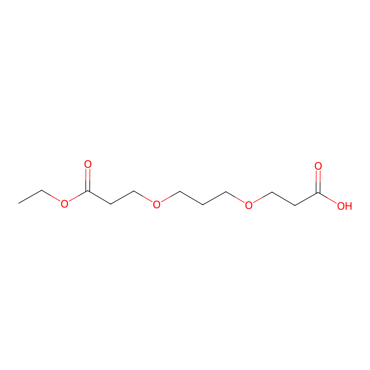 3-(3-(3-Ethoxy-3-oxopropoxy)propoxy)propanoic acid molecular structure, CAS 886362-92-1