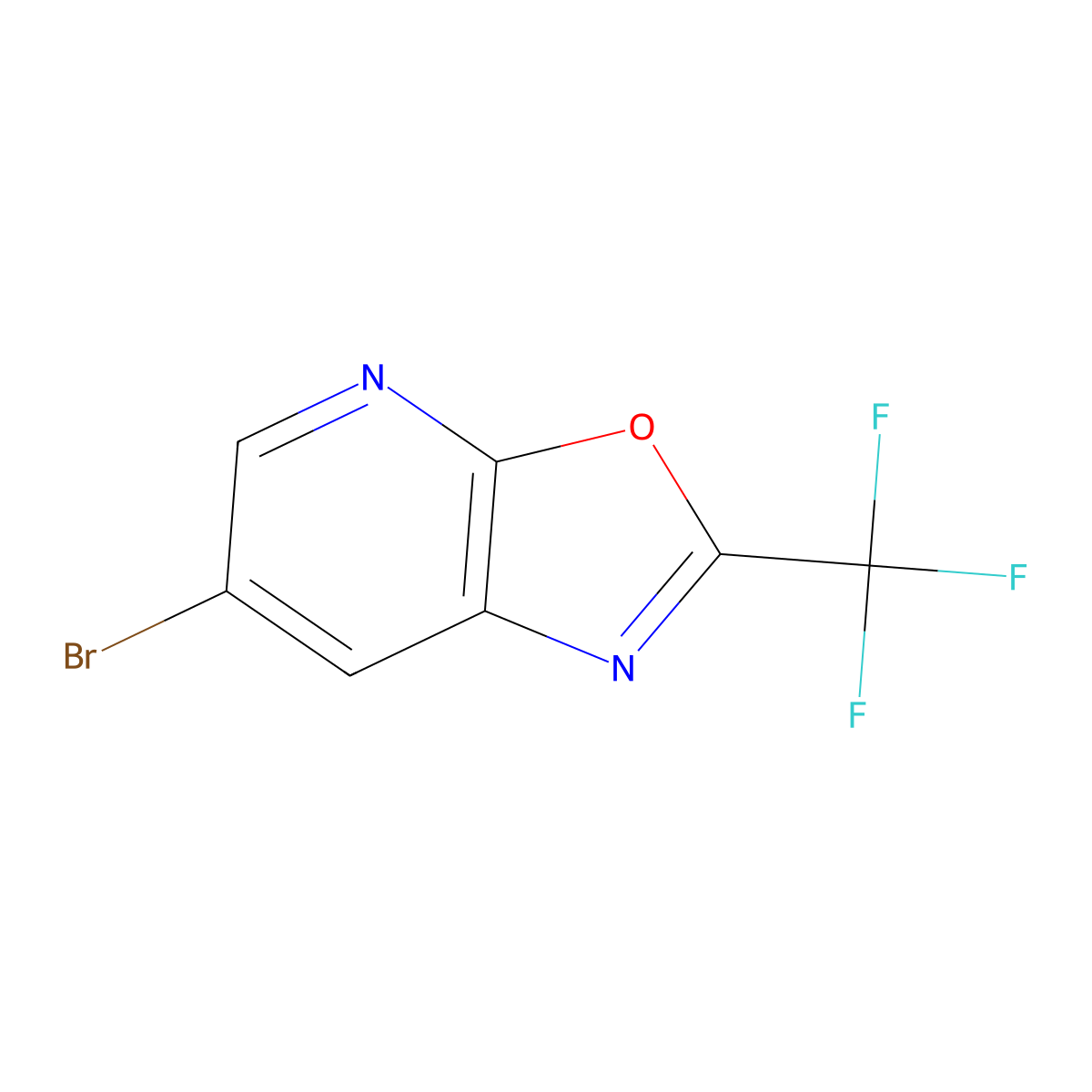 6-Bromo-2-(trifluoromethyl)oxazolo[5,4-B]pyridine molecular structure, CAS 886373-24-6