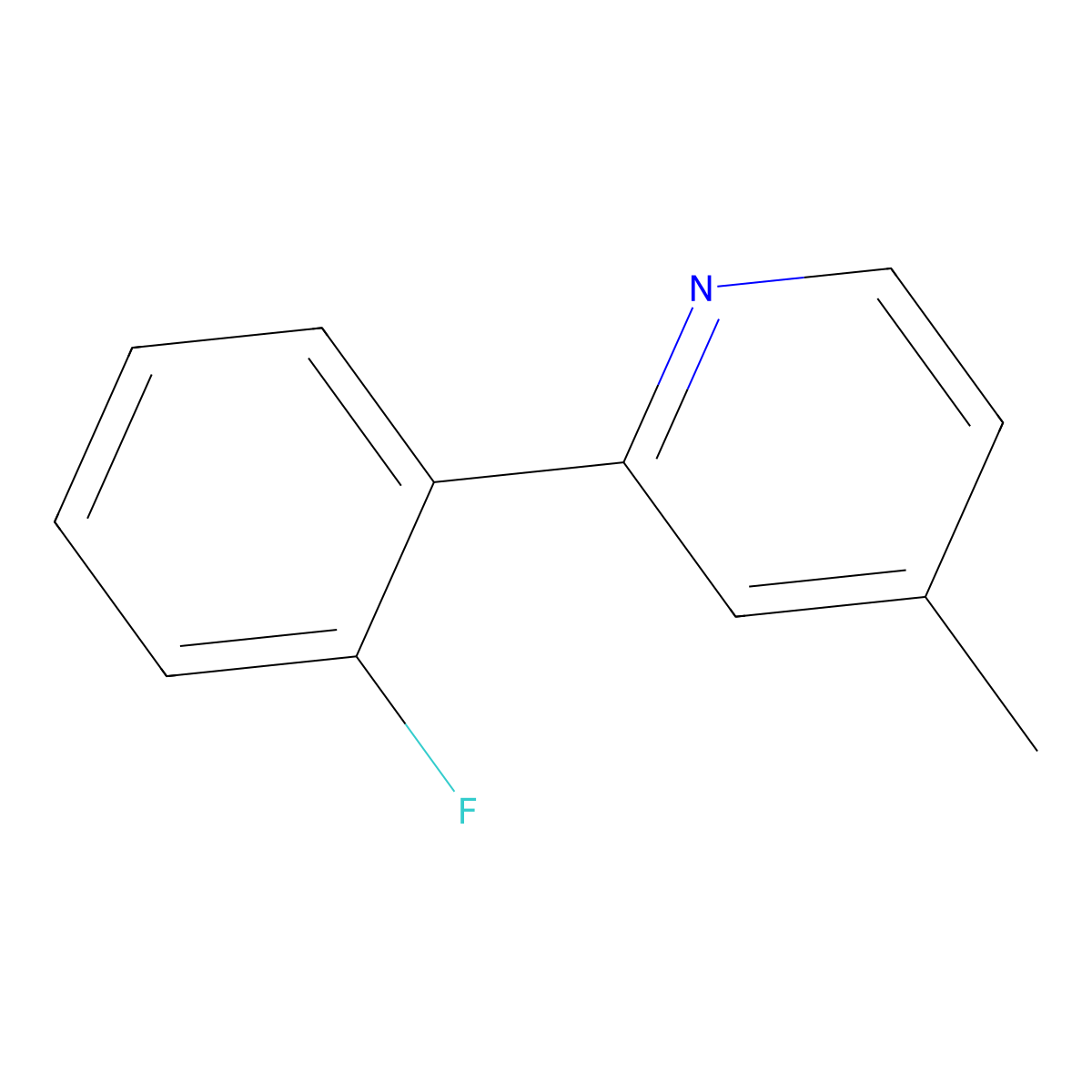 2-(2-Fluorophenyl)-4-methylpyridine molecular structure, CAS 886444-12-8
