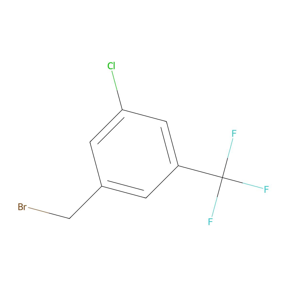 1-(Bromomethyl)-3-chloro-5-(trifluoromethyl)benzene molecular structure, CAS 886496-91-9