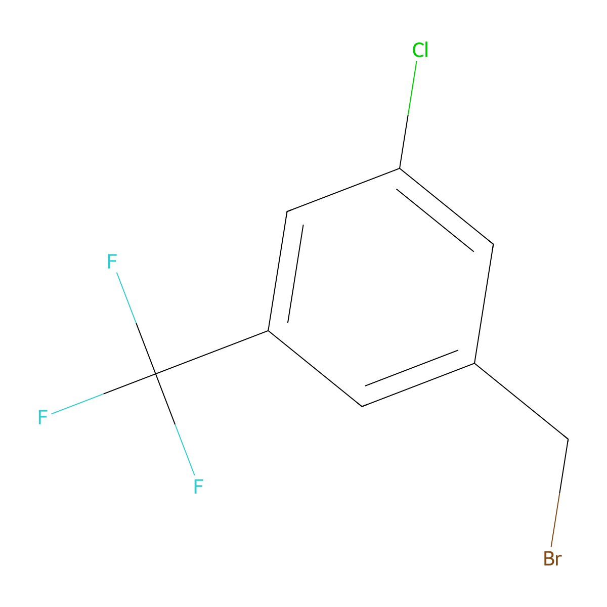 1-(Bromomethyl)-3-chloro-5-(trifluoromethyl)benzene molecular structure, CAS 886496-91-9