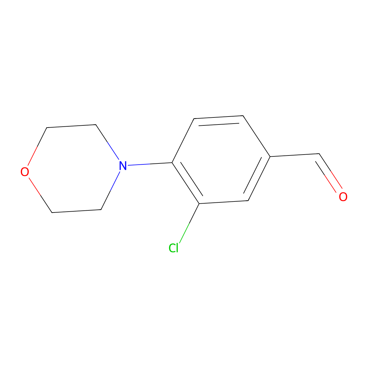 3-Chloro-4-morpholinobenzaldehyde molecular structure, CAS 886500-23-8