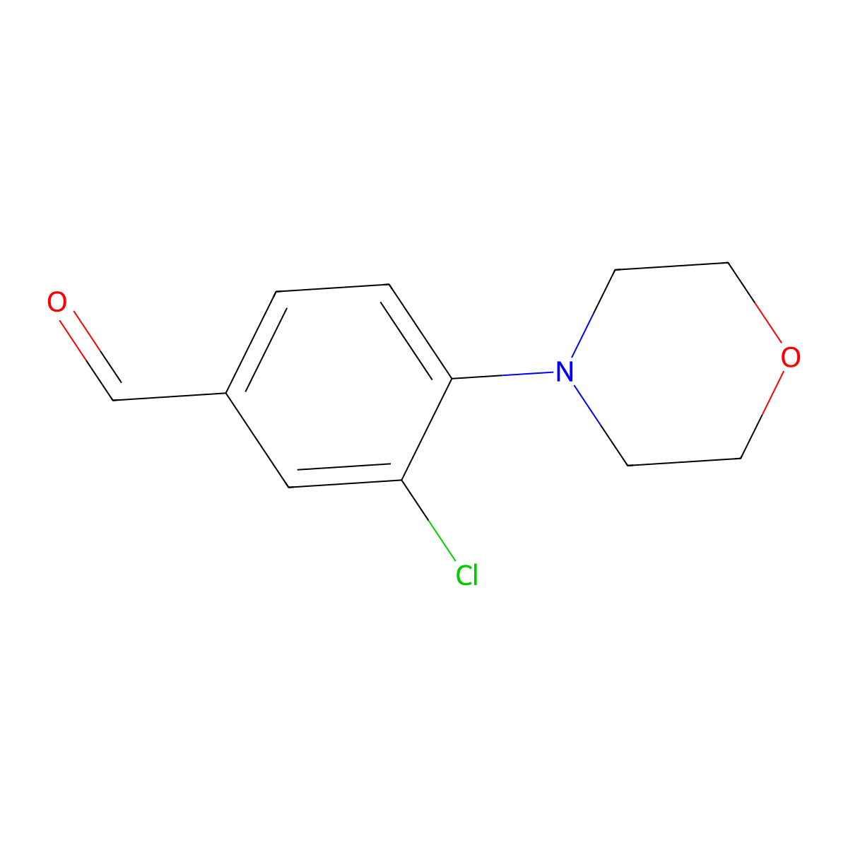 3-Chloro-4-morpholinobenzaldehyde molecular structure, CAS 886500-23-8