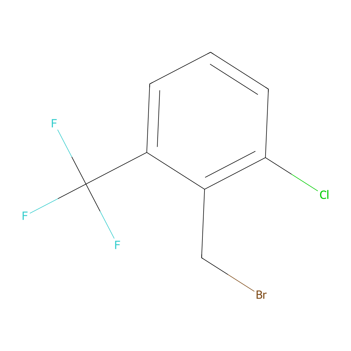 2-(Bromomethyl)-1-chloro-3-(trifluoromethyl)benzene molecular structure, CAS 886500-26-1