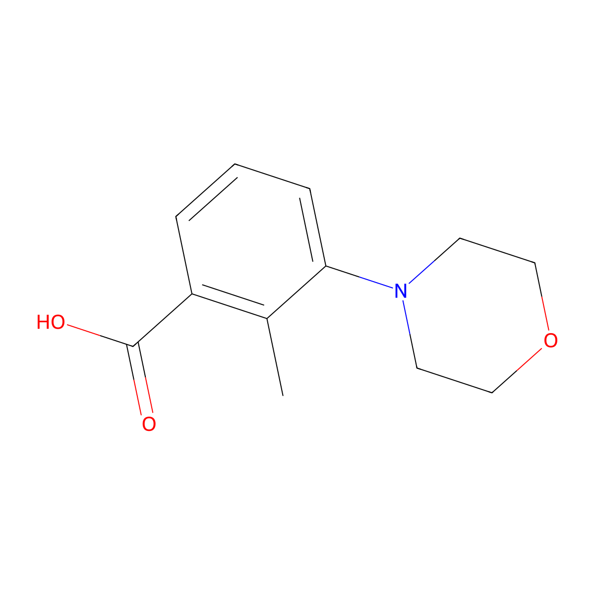2-Methyl-3-morpholinobenzoic Acid molecular structure, CAS 886501-40-2