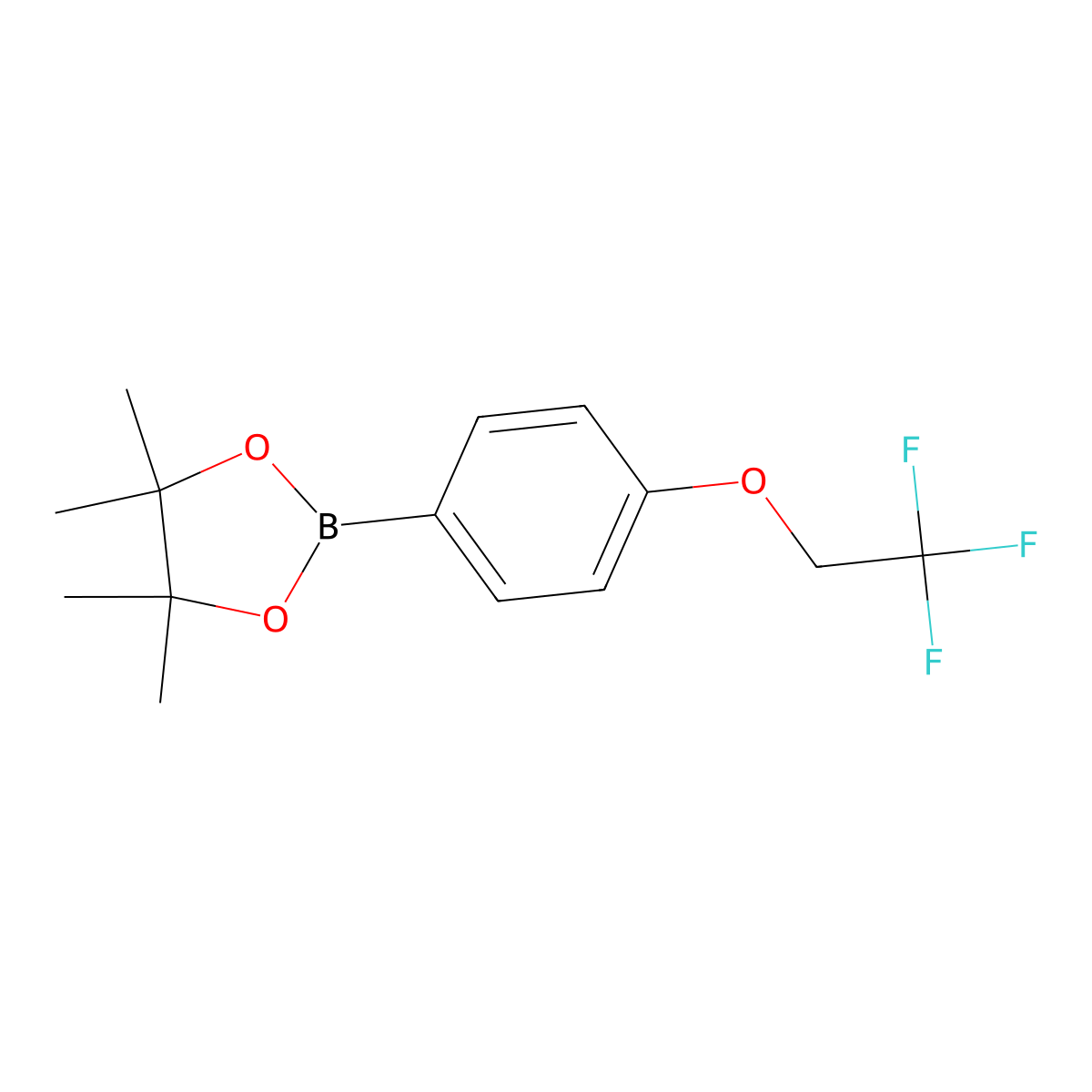 4,4,5,5-Tetramethyl-2-(4-(2,2,2-trifluoroethoxy)phenyl)-1,3,2-dioxaborolane molecular structure, CAS 886528-42-3