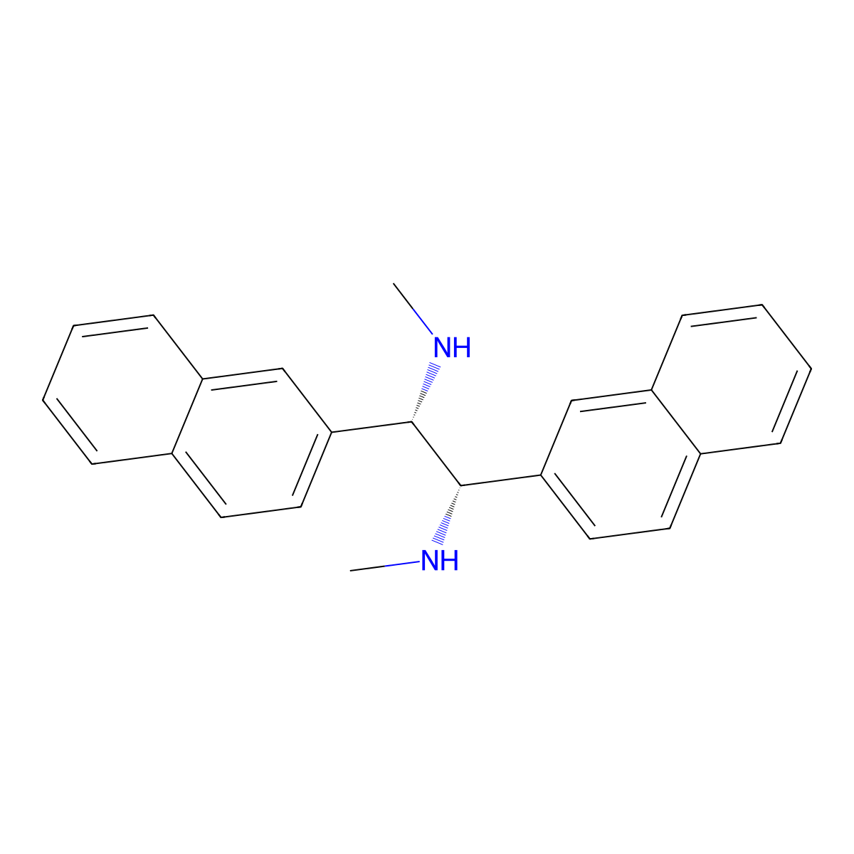 (1S,2S)-N1,N2-Dimethyl-1,2-di(naphthalen-2-yl)ethane-1,2-diamine molecular structure, CAS 886610-40-8