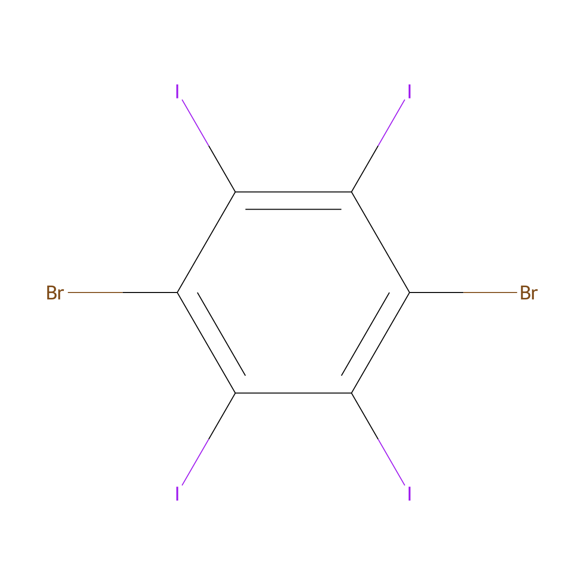 1,4-Dibromo-2,3,5,6-tetraiodobenzene molecular structure, CAS 886759-09-7