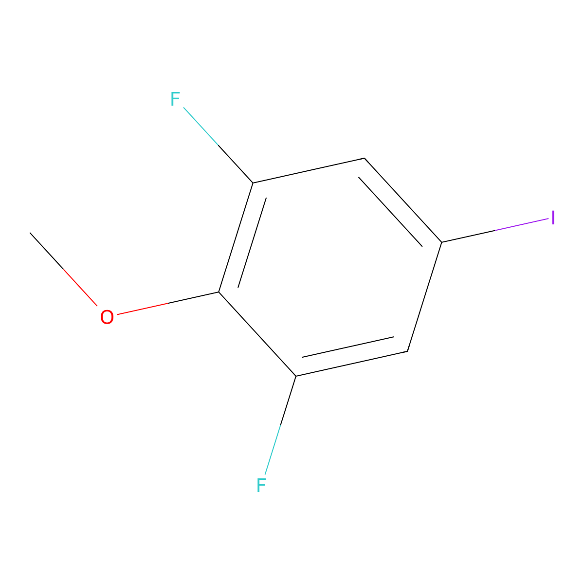 1,3-Difluoro-5-iodo-2-methoxybenzene molecular structure, CAS 886762-68-1