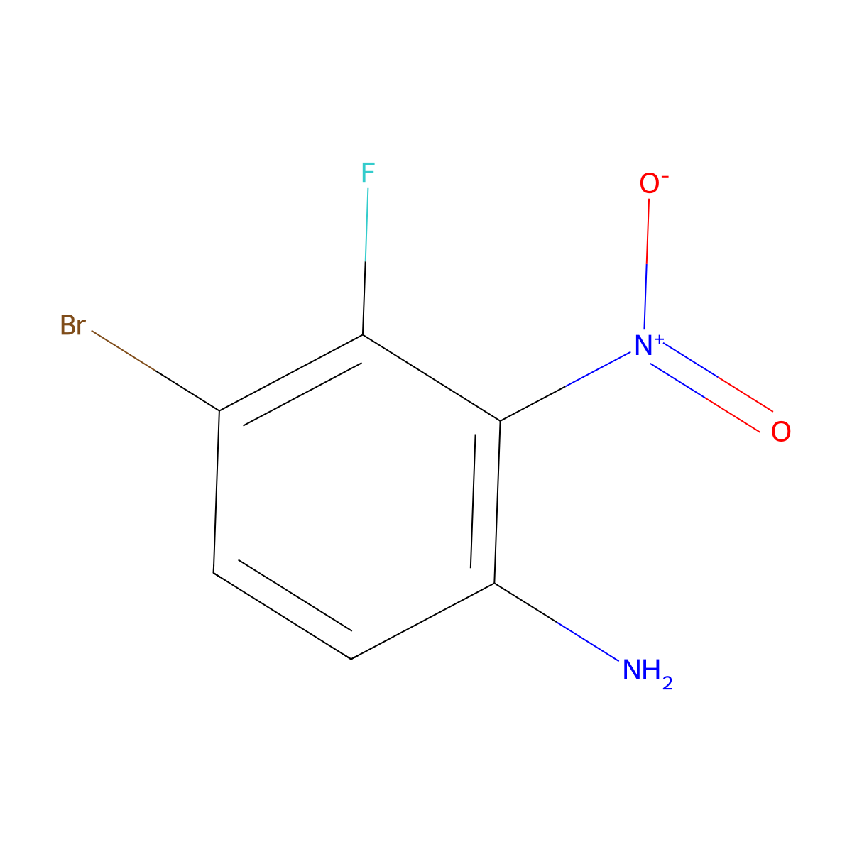 4-Bromo-3-fluoro-2-nitroaniline molecular structure, CAS 886762-75-0
