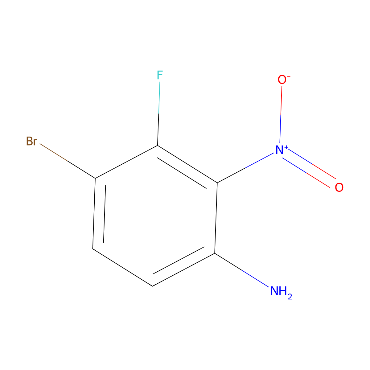4-Bromo-3-fluoro-2-nitroaniline molecular structure, CAS 886762-75-0