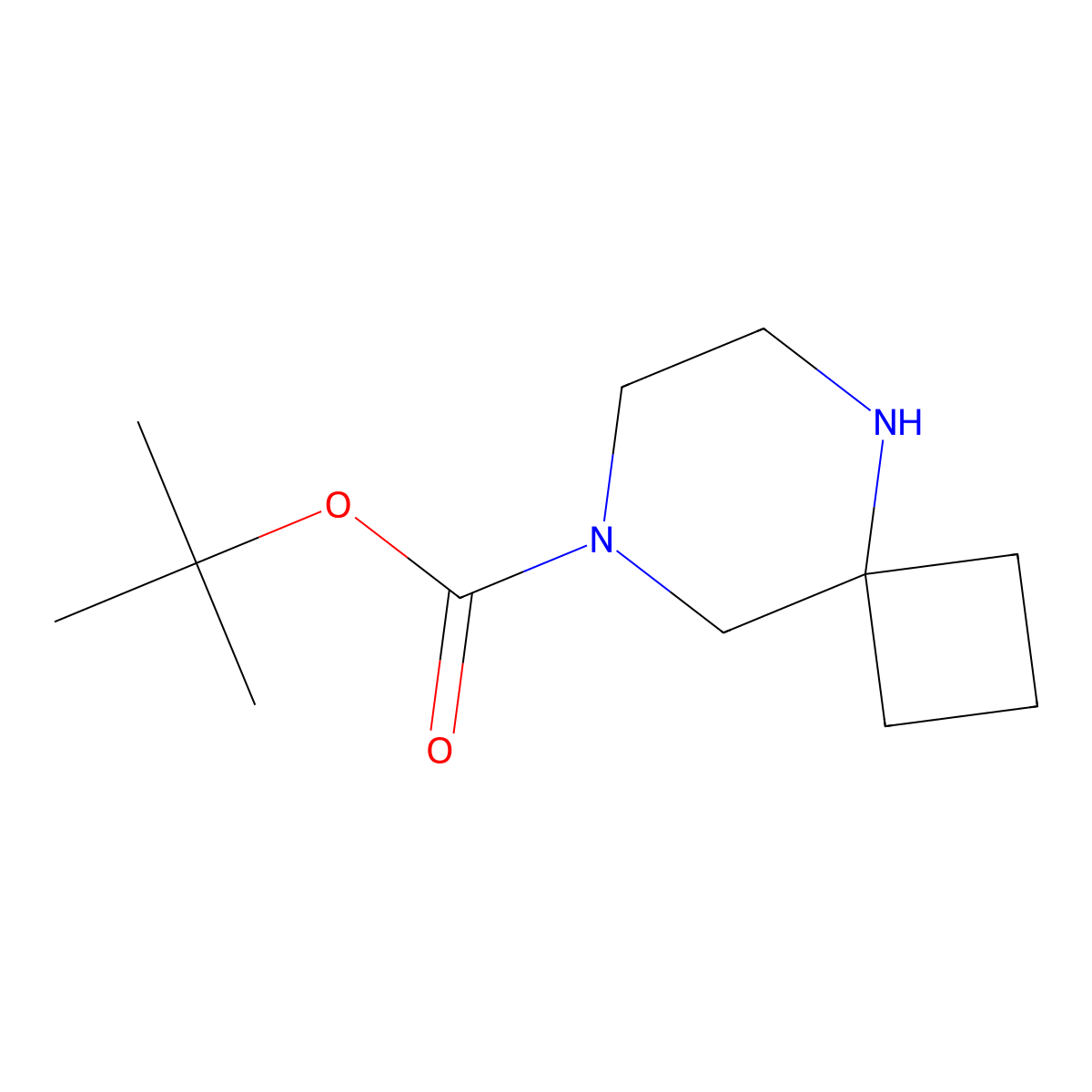 tert-Butyl 5,8-diazaspiro[3.5]nonane-8-carboxylate molecular structure, CAS 886766-31-0