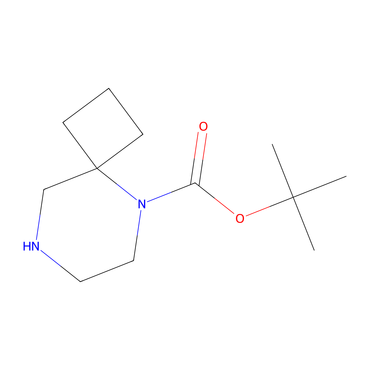 Tert-butyl 5,8-diazaspiro(3.5)nonane-5-carboxylate molecular structure, CAS 886766-34-3