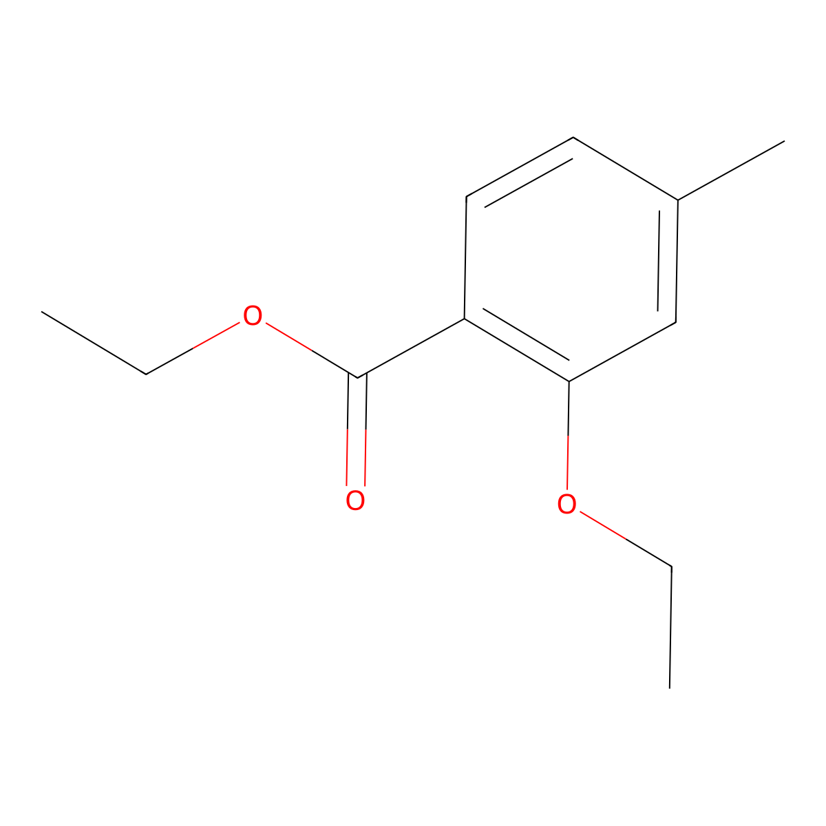 Benzoic acid, 2-ethoxy-4-methyl-, ethyl ester molecular structure, CAS 88709-17-5