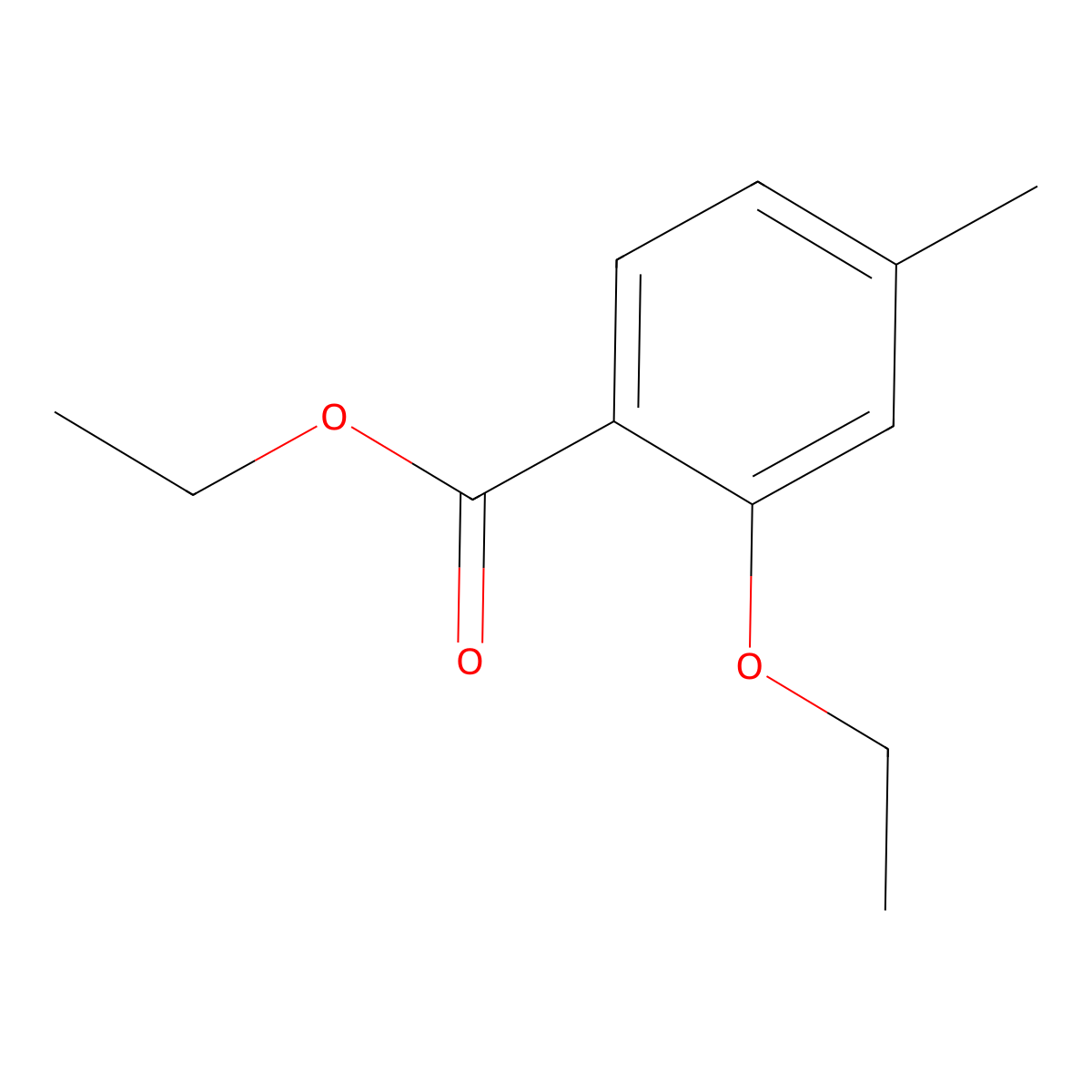 Benzoic acid, 2-ethoxy-4-methyl-, ethyl ester molecular structure, CAS 88709-17-5