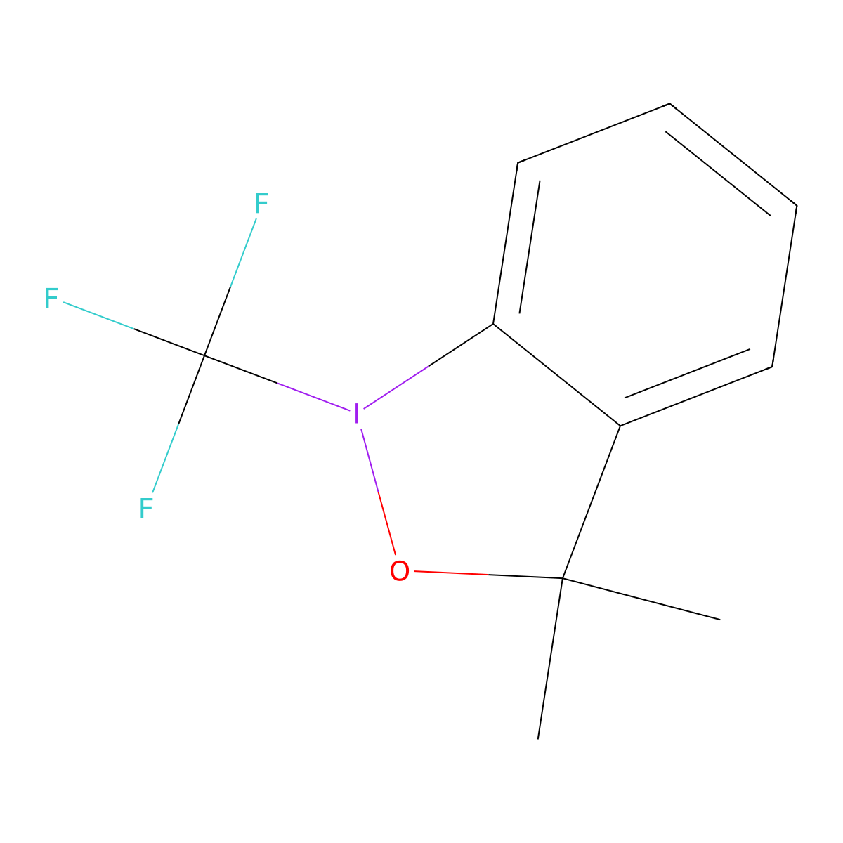 3,3-Dimethyl-1-(trifluoromethyl)-1,2-benziodoxole molecular structure, CAS 887144-97-0