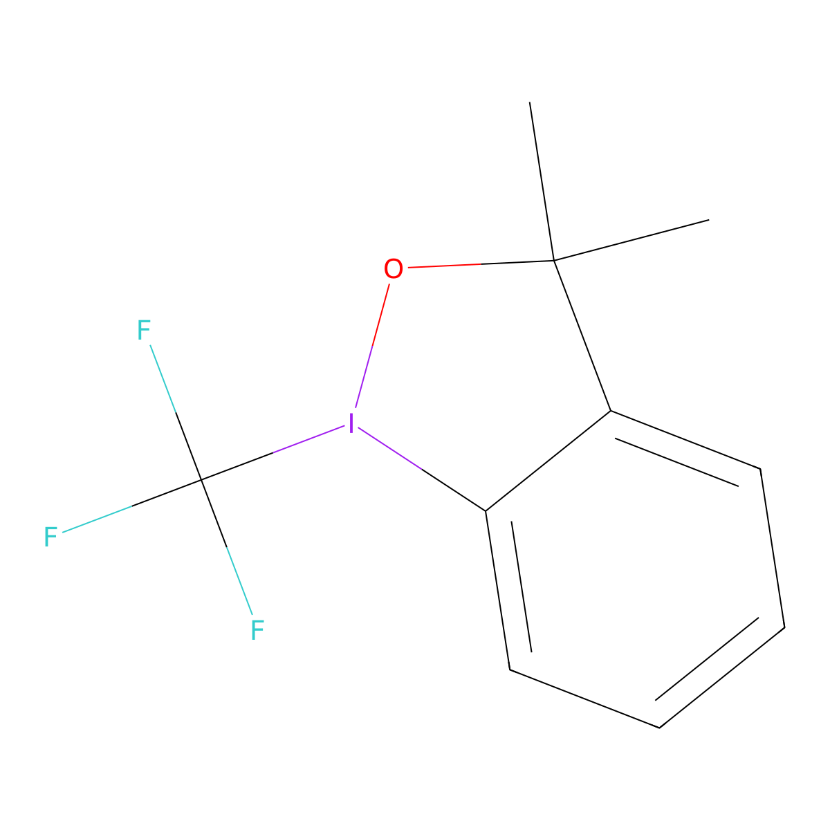 3,3-Dimethyl-1-(trifluoromethyl)-1,2-benziodoxole molecular structure, CAS 887144-97-0