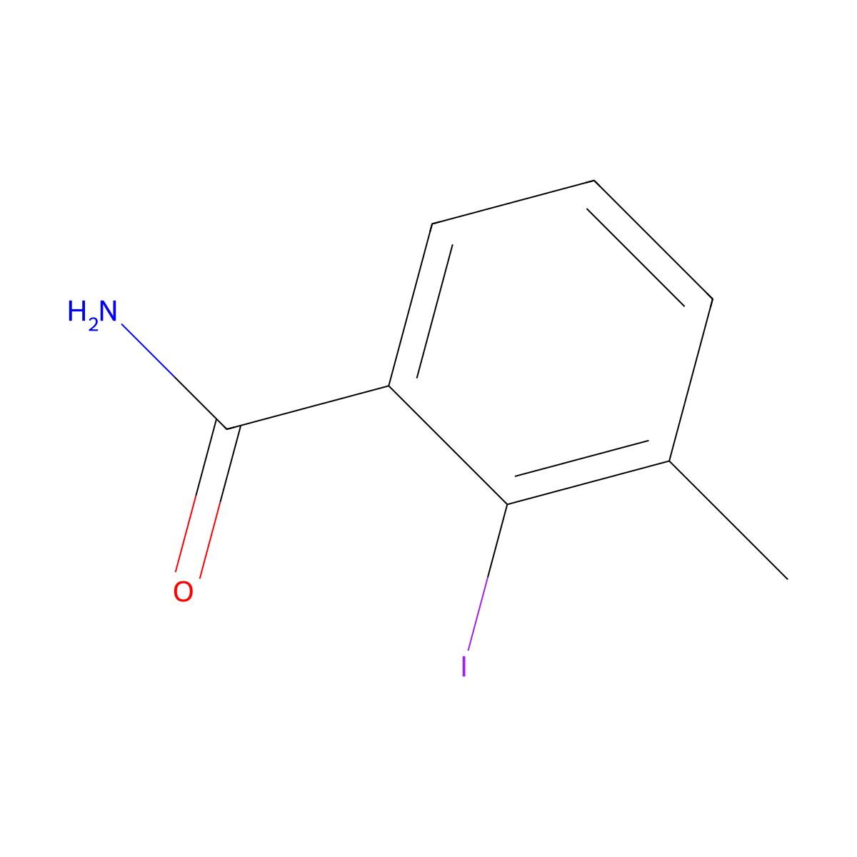 2-Iodo-3-methylbenzamide molecular structure, CAS 887234-41-5