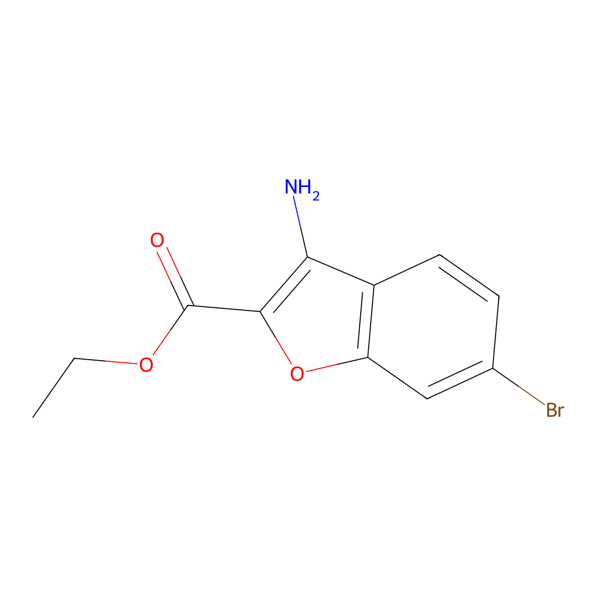 Ethyl 3-amino-6-bromobenzofuran-2-carboxylate molecular structure, CAS 887250-14-8