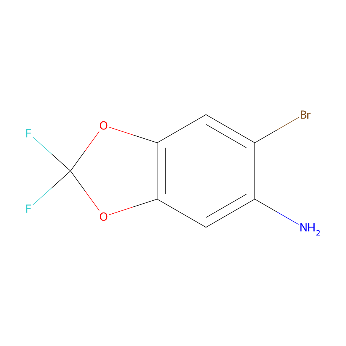 6-Bromo-2,2-difluorobenzo[d][1,3]dioxol-5-amine molecular structure, CAS 887267-84-7